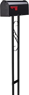 Architectural Mailboxes Mailbox-to-Go Black Steel Curbside Mailbox with Post - USPS Approved, Rust-Resistant, Medium Size for Easy Install