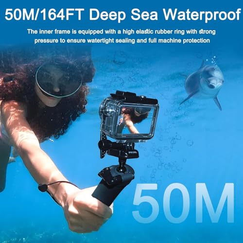 Image of ZORBES Waterproof Case for DJI Action 5PRO /4 /3 with Anti-Fog Underwater Housing Shell Cage Supports 50M /164FT Deep Diving Scuba Snorkeling Swimming with Quick Release Screw, Camera Accessories