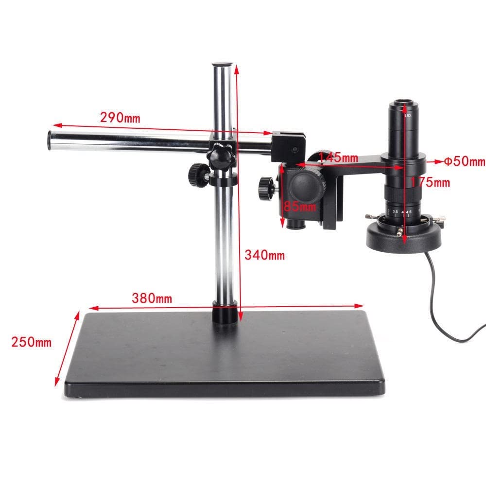 Kit De Accesorios para Microscopio, Soporte De Mesa Metálico De Doble Brazo Estéreo Pesado, Soporte De Anillo De 50 Mm, Soporte De Mesa Universal Grande, Micros