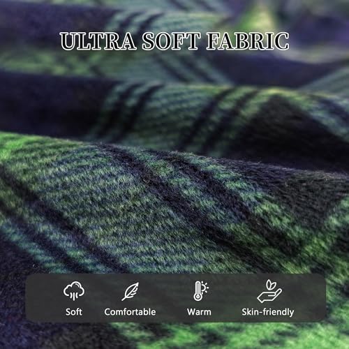 Vulcanodon Mens Pajama Set Soft Button Down Classic Lapel Comfy Long Sleeve Pajamas for Men Lounge Plaid Pjs Set with Pockets2