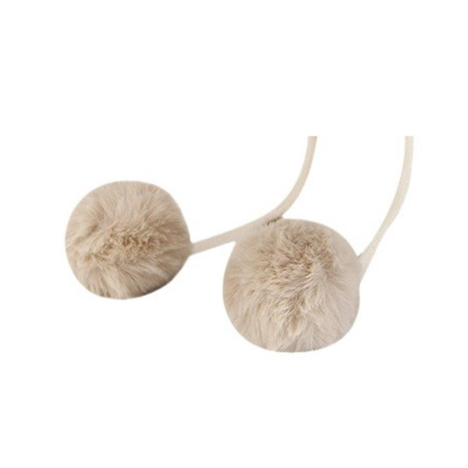 Cappello Invernale Berretto Invernale da Donna Berretto Caldo Foderato con Teschio con Polsino in Pelliccia Sintetica con Pompon Cappello Caldo(Beige)