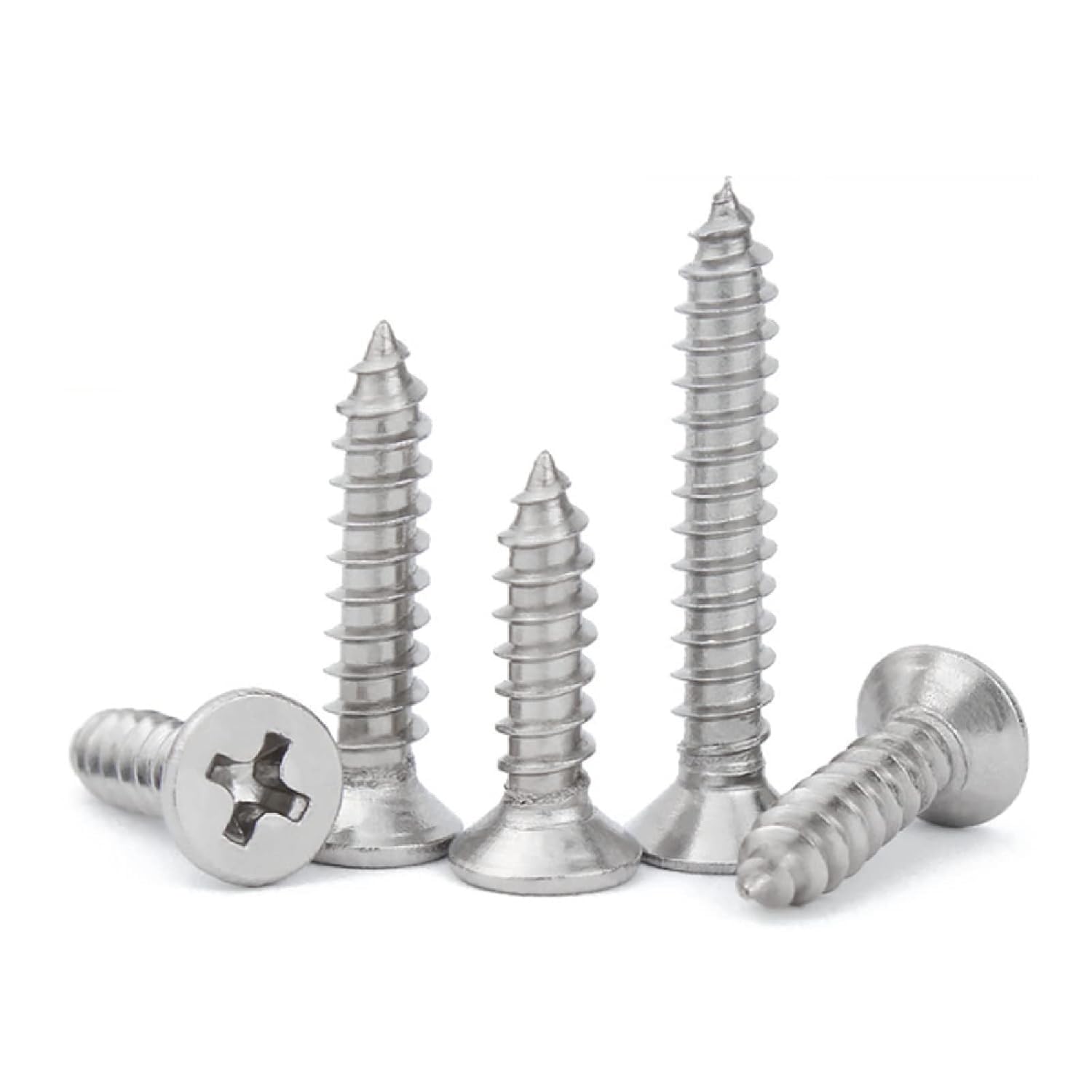Viti autofilettanti a testa piatta Phillips, Viti autofilettanti a testa svasata in acciaio inossidabile 304, viti Phillips a testa piatta, incasso a croce standard, M4, 100 pezzi, M4*90 * 20 pezzi(M4
