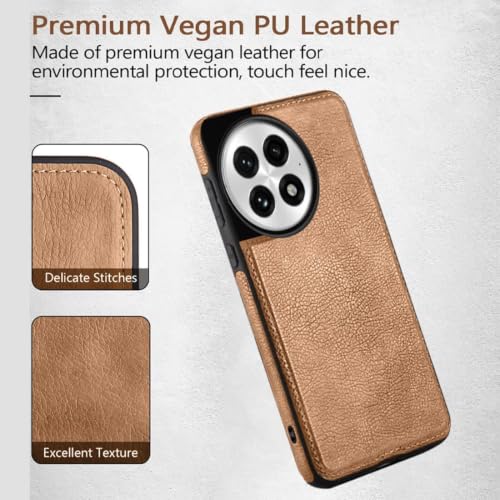 Image of MOBILOVE PU Leather Flexible Shockproof Design Back Case Cover for | OnePlus 13R 5G (Brown)