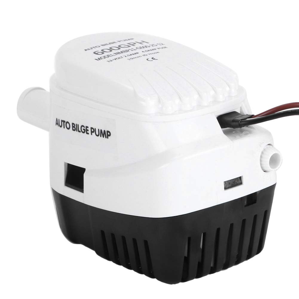 Bomba de Achique Automática 12V 600 GPH - Bomba de Descarga de Agua Marina Compacta con Protección contra Ignición