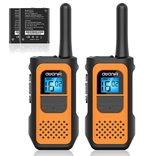 AWANFI Talkie Walkie Rechargeable Enfants Adultes 2 Pièces, Talkie-Walkie Longue Portée avec 16 Canaux Radio à 2 Voies Écran LCD, Walkie Talkie USB Type C avec VOX pour Jeu d'Aventure, Randoneé, Vélo