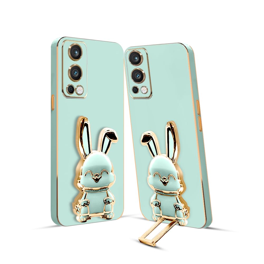 KARWAN®️ 3D Bunny with Folding Stand Back Cover Case Compatible for OnePlus Nord 2 5G | Slim electroplated case | Stand case | Soft TPU | Space Astro Theme | Camera Protection-Mint (B0CGNX64B7) Amazon Price History, Amazon Price Tracker
