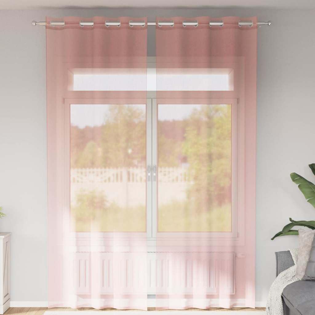 Rideaux en voile rose 140x260 cm pour un salon lumineux et chaleureux
