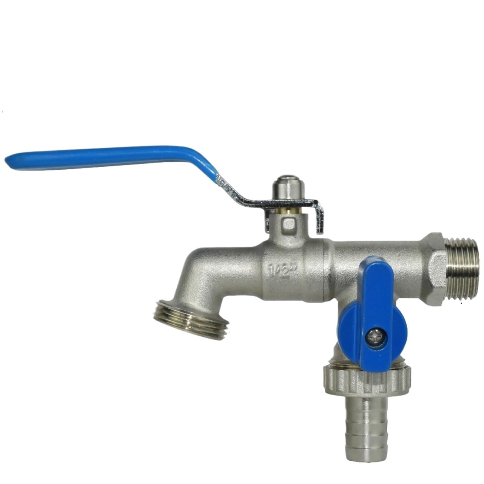 Wtaxbh Spl11-586 Outside Tap Garden Replacement 1/2'' Ibc Water Tank Connector Brass Tap Faucet Adapter 2-Way 1-Way Irrigation Hose Joint Fitting Ball Valve(Spl11-586)