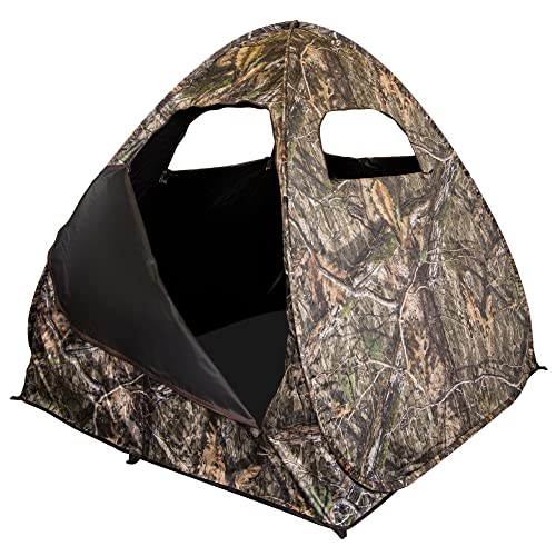 Ameristep Gunner Lightweight Durable 58" X 56" X 57" Compact Size 1-Person Capacity Portable Hunting Ground Blind - Mossy Oak Dna #TOP1