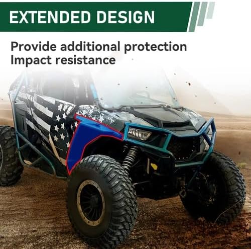 Front Right Splash Mud Guards Flare for 2014-2023 Polaris RZR 900/1000/XP/Turbo/Trail - Black Heavy-Duty Plastic - Replaces OEM #5439761-070 & 2879434-Impact Resistant,Black