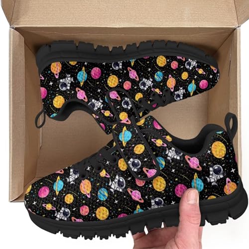 Kids Running Shoes Walking Sports Athletic Tennis Sneakers for Boys Girls Astronaut Planet Space Pattern2