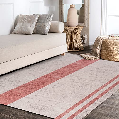 Tapete interior Joanna Y lavable color marfil/durazno 3x5 ft miniatura 2