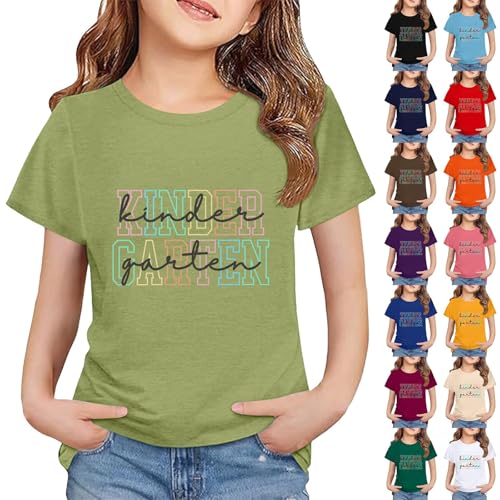 Girls Preppy T Shirts Cute Graphic Back to School Tshirts Tops Kids First Day of School Tees Toddler Preschool Clothes