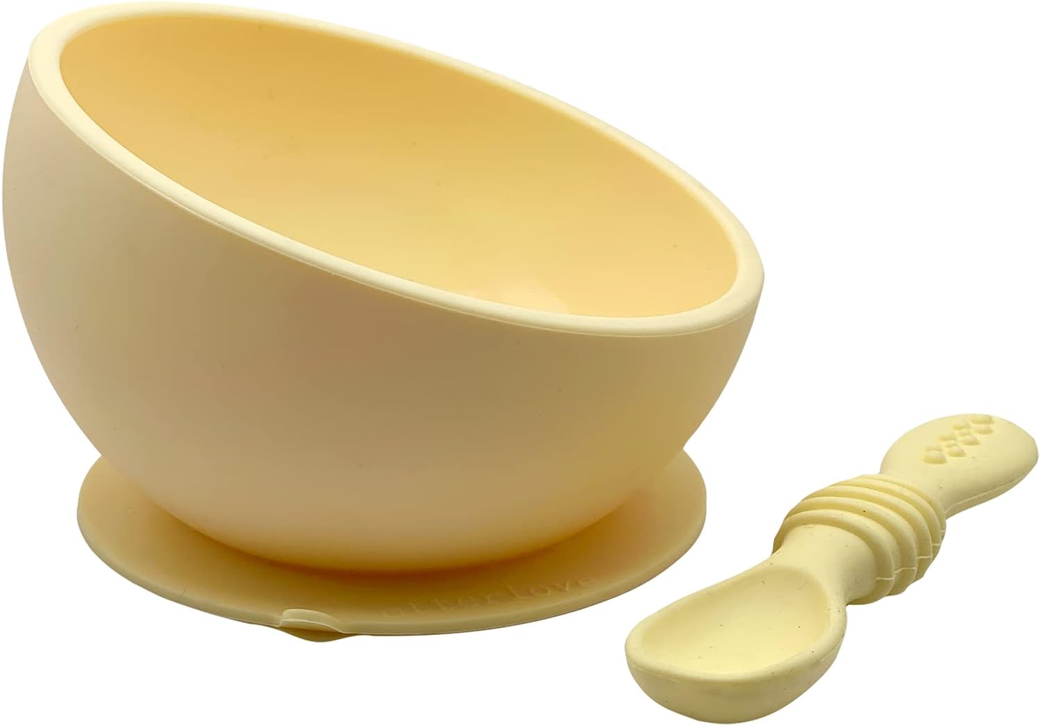 otterlove Silicone Baby Bowl & Spoon Set with Suction Base - Perfect for Baby Led Weaning - 100% Pure Platinum LFGB Silicone with NO Fillers
