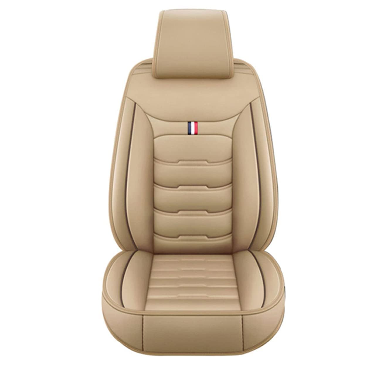 OTCPP Auto Sitzbezüge Set für Ford Focus MK2 Sport Focus MK3 Sport, Leder Autositzbezüge, Vorne Und Hinten Wasserdicht Auto Schonbezüge, Full Set Sitzbez Sitzschoner Zubehör,A Beige