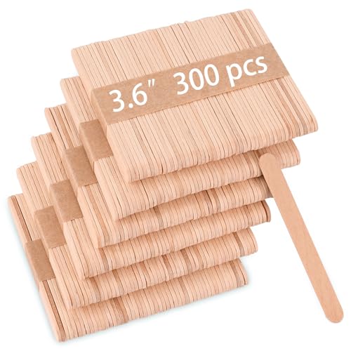 Sakolla 300 Pcs Popsicle Wooden Sticks, 3.65″ Length Natural Wood Mini Ice Cream Sticks for Ice Pop, Cakesicle, Cake Pop, DIY Crafts