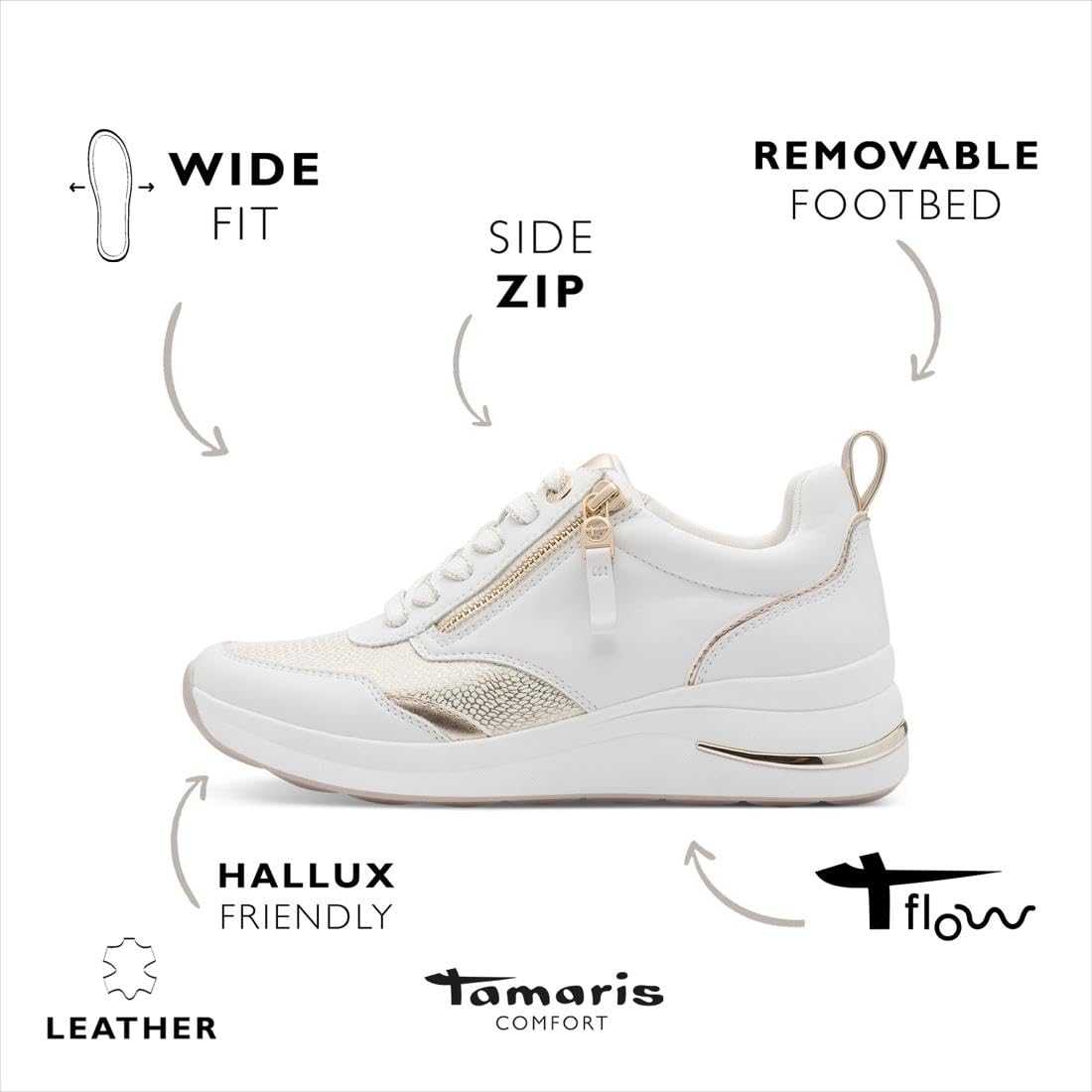 Tamaris Kobiety Tamaris Comfort Damen Sneaker Low 8-83714-43Adidasy