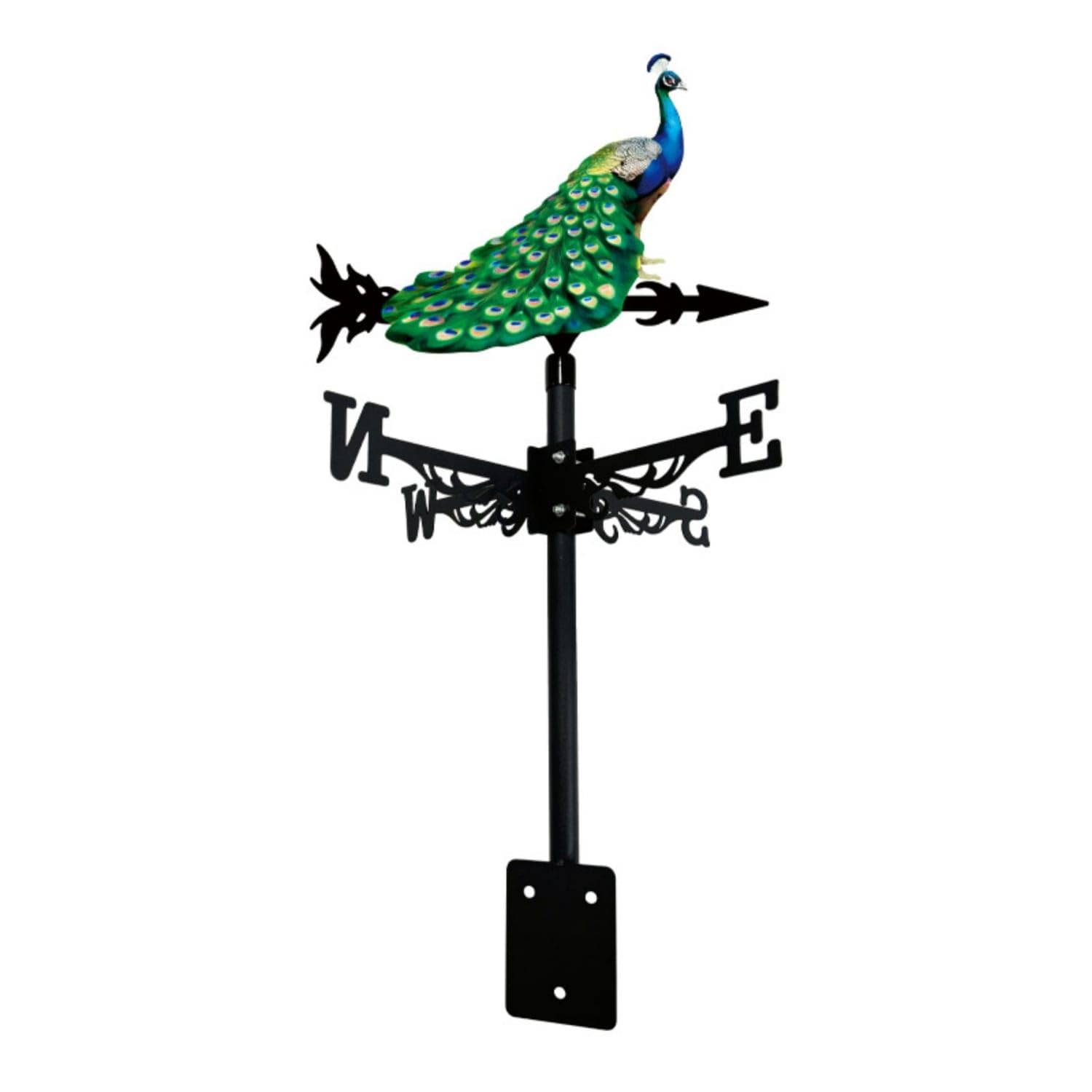 Wrought Iron Creature Weather Vane Rotates Easily Rooftop Weather Vane Colorful Design Rooftop Wind Indicator Decorative for Yard, Barn, Shed, Peacock T141-image-47