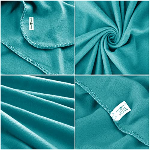 Fleece Throw Blanket Bulk Fleece Blankets Solid Lightweight Warm Soft Cozy Pet-Friendly For Home Bed Sofa Couch Dorm Office Wedding Gifts Travel Airplane Seasons (Petrol Blue, Pack Of 6-50X60 Inches) #TOP2