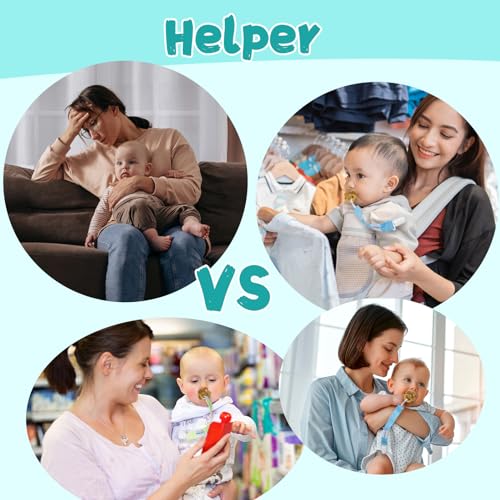Image of babygoal Baby Neutral Pacifier Clips, 4 Pack Binky Paci Holder and Leash Fits for Most Pacifier and Binkies