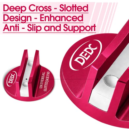 Image of DEDC Pink Universal Aluminum Pinch Weld Jack Pad with Grooved Magnetic