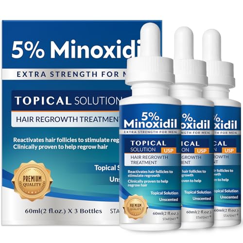 5% Minoxidil Hair Growth for Men and Women: Extra Strength Beard Regrowth Treatment Serum with Minoxidil and Biotin for Thinning Hair Loss to Grow Thicker Fuller 180ml