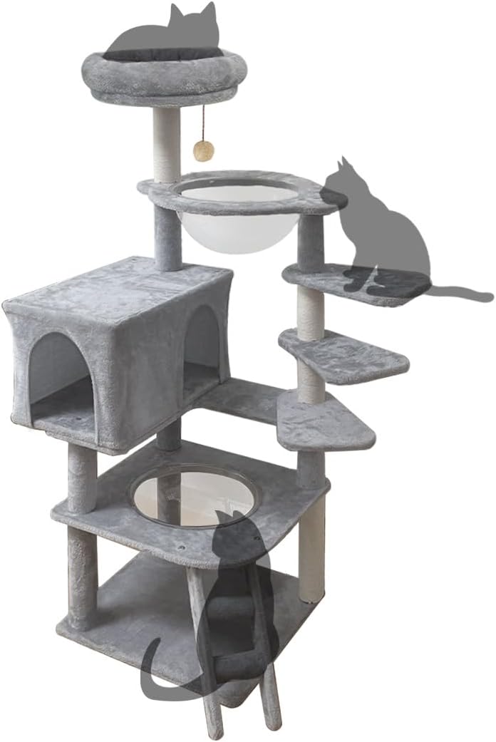 RAKU 猫タワー 木製キャットタワー 