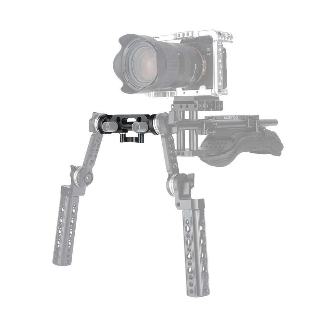 NICEYRIG 15mm Doppel Stangenklammer mit Rosette für ARRI Standard (M6 Gewinde, 31,8 mm) für Kamera DSLR Schulter Rig Support System