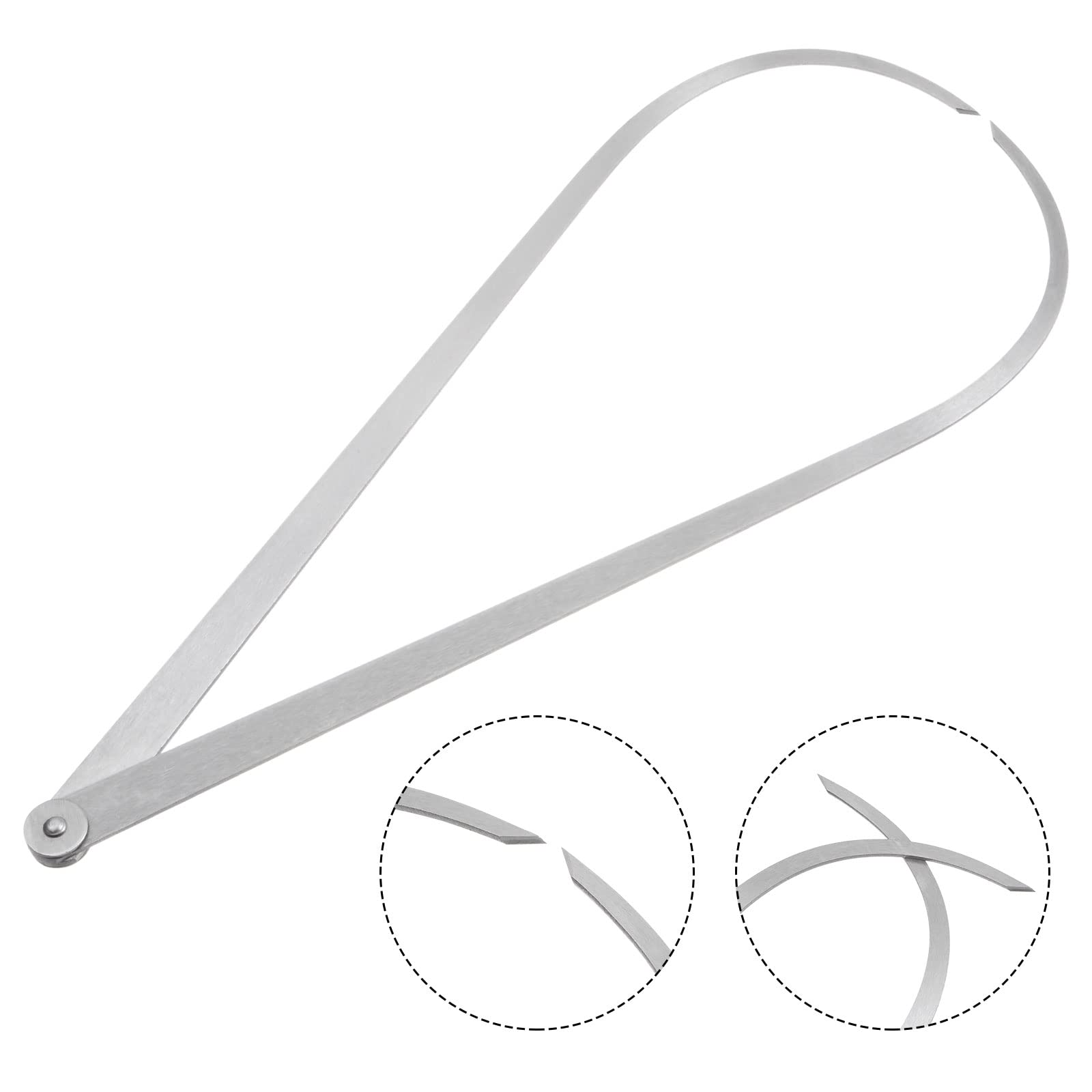 QUARKZMAN Calibro Esterno A Giunto Fisso 600mm 24 Pollici Acciaio Per Utensili Giunto A Attrito Strumento Di Misurazione Interna Per Intagli Modellazione Scultura Argento