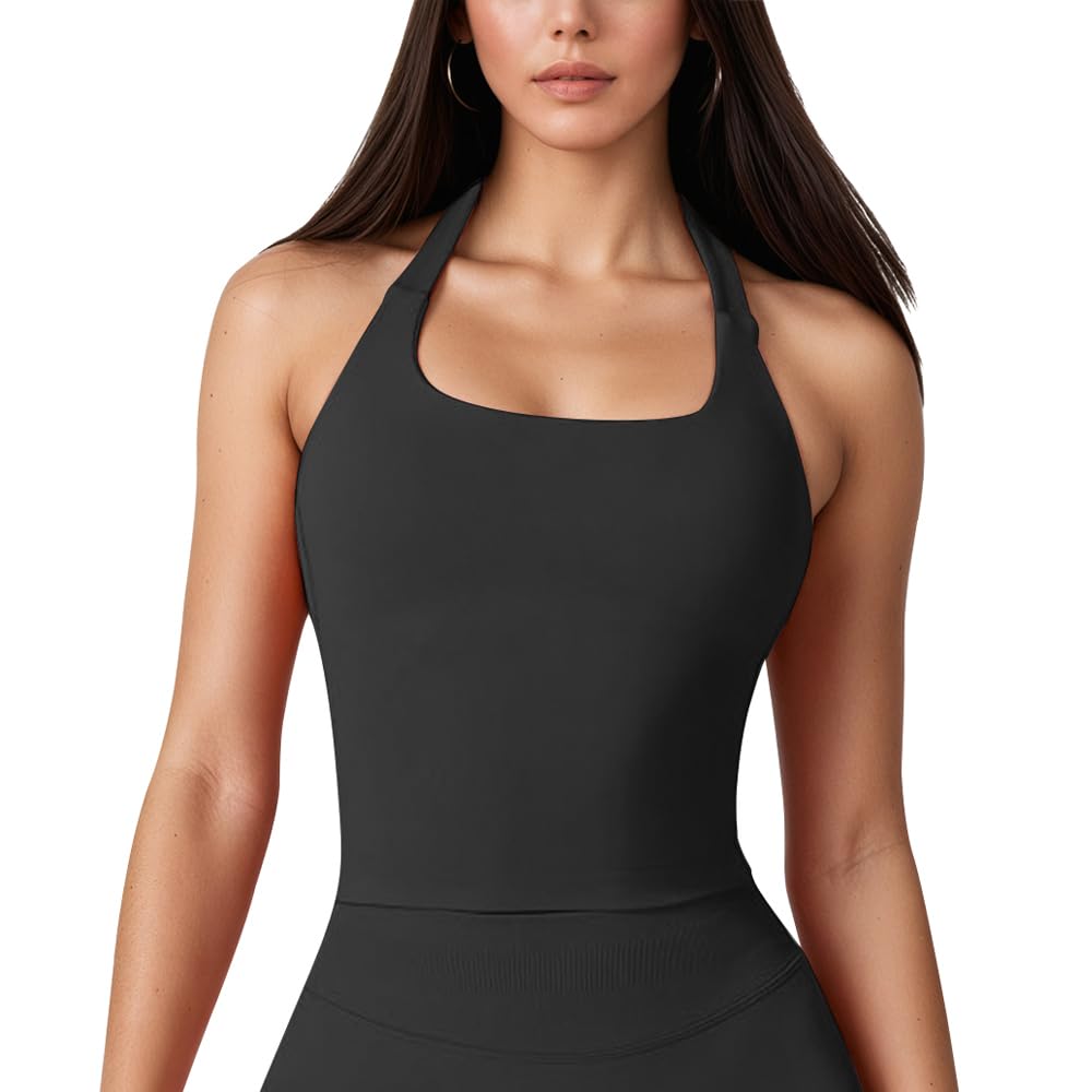 JN JANPRINT Longline Sports Bras for Women Running Top Padded Open Back Seamless Workout Gym Yoga Crop Top