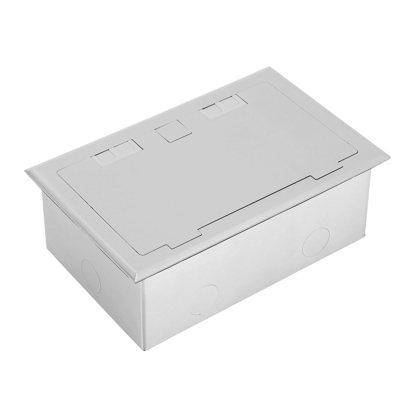 Bewinner Kit Scatola di Derivazione da Incasso a Pavimento, 3 Prese Multifunzionali a 3 Poli 16A 4000W, Struttura in Acciaio Inossidabile con Guarnizione Impermeabile per Ufficio, Hotel, Scuola, Casa