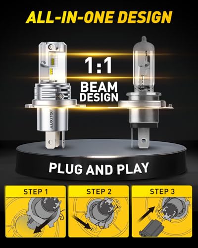 Image of AUXITO H4 Fog Bulb, 6500K White 33000LM Super Bright, Canbus Ready with Fan, Pack of 2