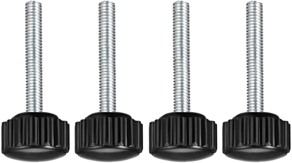 Boxonly Knurled Thumb Screw for Saw Drill Press Lathe and Routing Jigs Packaging Machinery Printing Equipment Clamping Knobs Grip Threaded Hand Bolt Knobs M4 x 30mm 4pcs