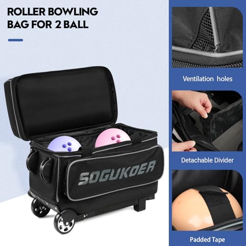 2 Ball Bowling Bag with Wheels