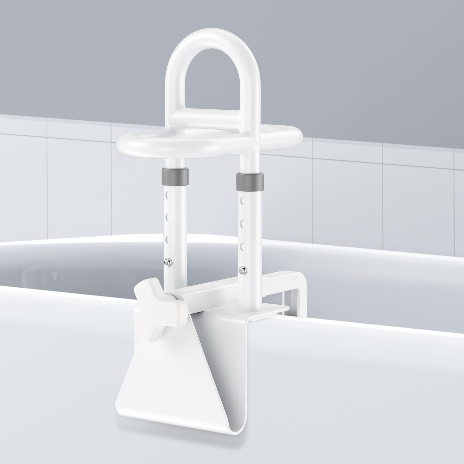 Badewannen Einstiegshilfe für Senioren,Safety Rail Dreifach,Griff Einstellbar Einstiegshilfe Badewanne Verstellbar 7.5-16.5 cm,Badewannengriff ohne Bohren, für Senioren, Schwangere, Kinder