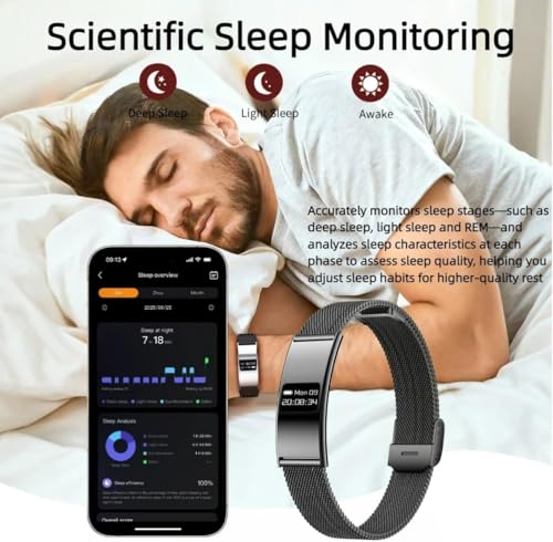 Image of Fitness Tracker Smart Watch for Women Men,Ultra Thin Smart Bracelet 2.8mm Metal Strap,Slim Activity Tracker with Heart Rate, SpO2,Sleep Tracking, IP68 Waterproof (CANMIXK01)