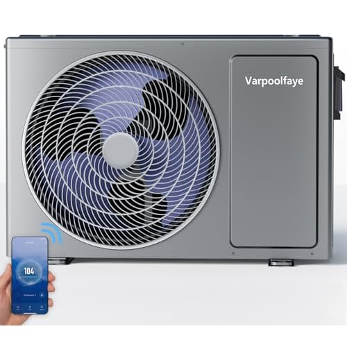 27000 BTU Swimming Pool Heat Pump Electric Above Ground Pool Heater 120V 7000 Gallon Heating or Cooling WiFi Control Schedule