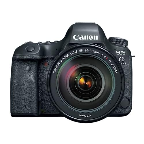 Canon EOS 6D Mark II DSLR Camera with EF 24-105mm USM Lens, WiFi Enabled Black