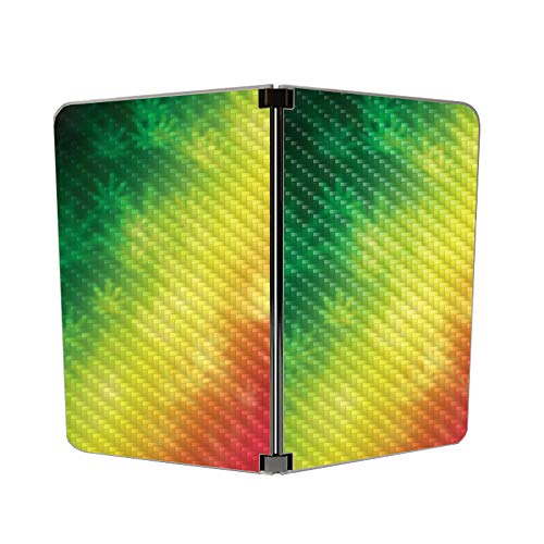 Image of MightySkins Carbon Fiber Skin for Microsoft Surface Duo - Rasta Rainbow | Protective, Durable Textured Carbon Fiber Finish | Easy to Apply | Made in The USA