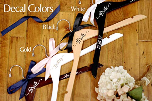 Personalized Wire And Decal Bridal Hanger, Bridesmaid Hangers, Bride Hanger, Mrs Hanger, Wedding Hangers, Custom Vinyl Title Hangers #TOP4