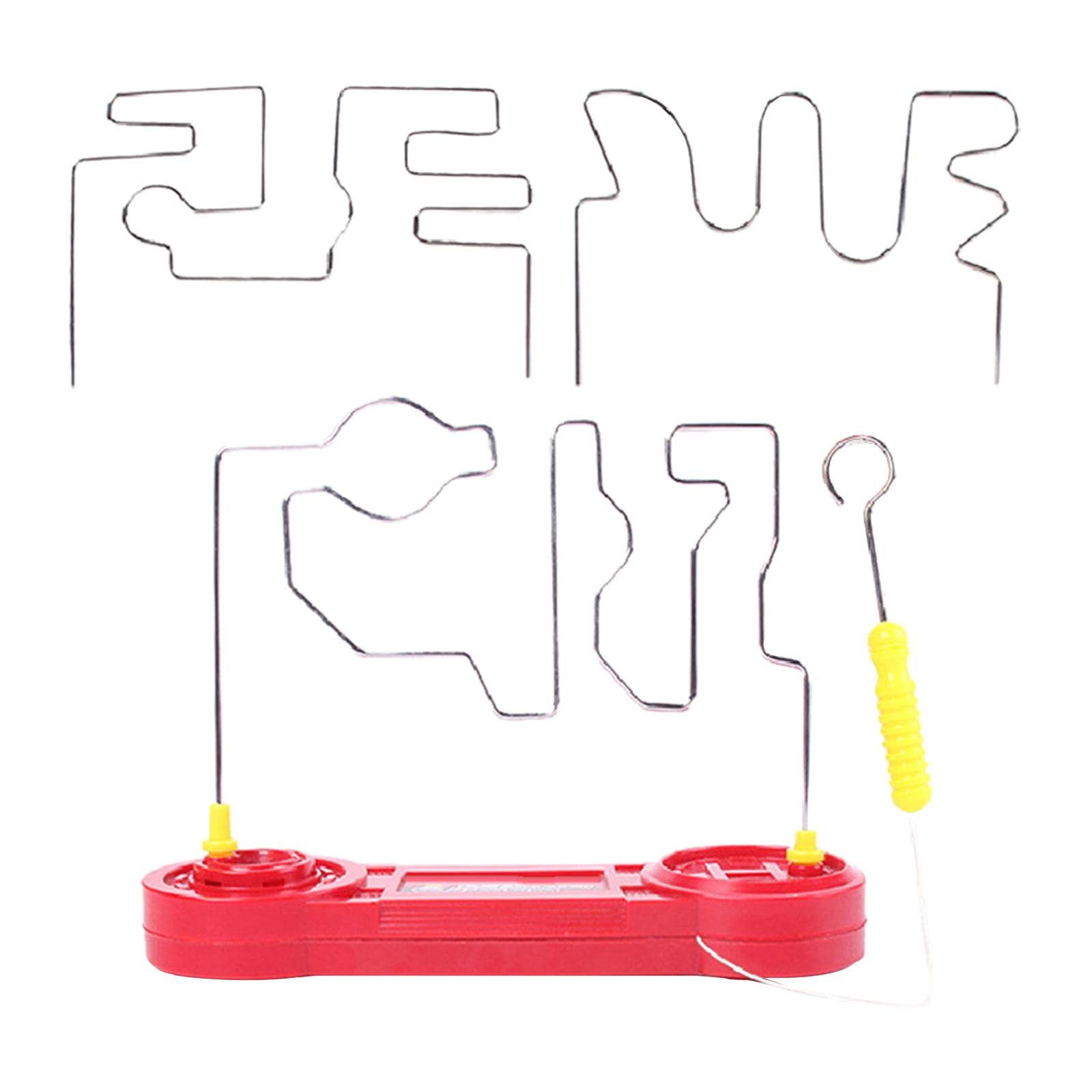 Generic Electric Bump Maze Game Electric Shock Toy Early Education Devices Easy Using Interactive Game Stable Buzz Wire Games for Children Christmas, Three Levels