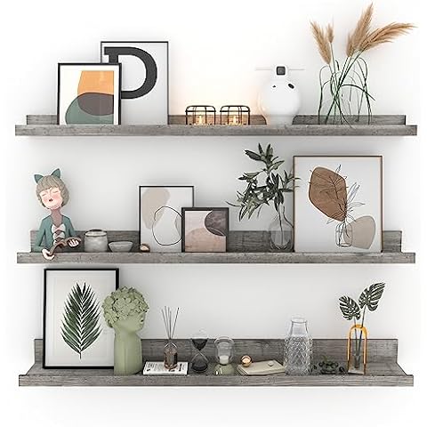 Giftgarden 36 Inch Grey Floating Shelves Set Cover