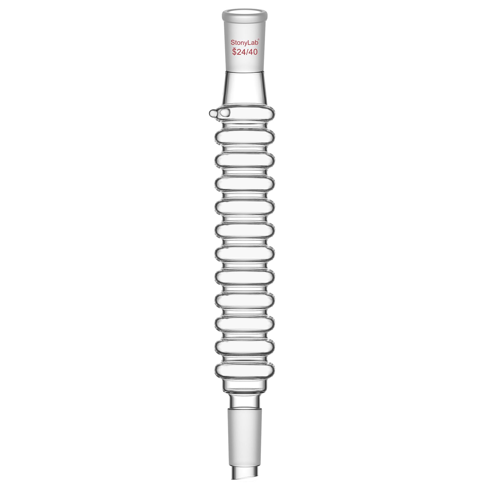 stonylab Condensador de Aire Sin Agua, Longitud Efectiva 200 mm, Condensador de Reflujo de Vidrio Borosilicato con Junta Estándar 24/40, Diám. Máx. 42 mm, para Experimentos de Destilación