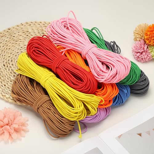 Olive Green Marine Grade Elastic Shock Cord Bungee Rope, 1/8 Inch Diameter And 33 Feet Long, Suitable For DIY Projects, Sewing, Tie Downs, Tent Poles,_desvips.com