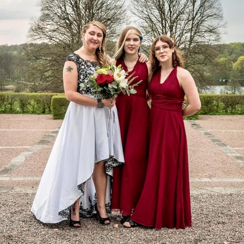 KDTM Chiffon Bridesmaid Dresses with Bandeau Infinity Convertible Prom Dress Multi-Way Long Formal Gowns with Slit3