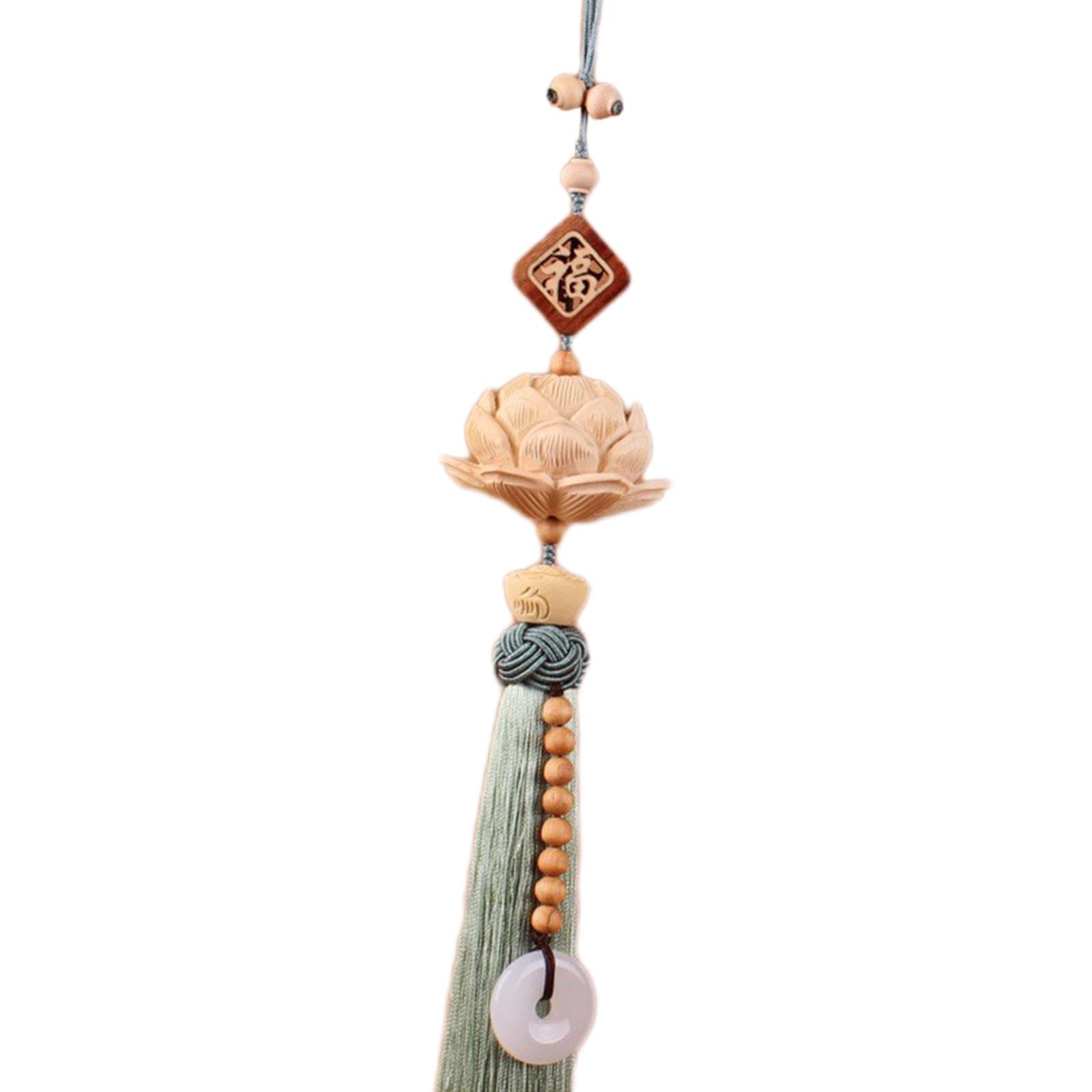 Pendentif de Rétroviseur de Voiture, Ornement Décoratif Universel à Pompon pour L'intérieur de La Voiture, Vert Clair