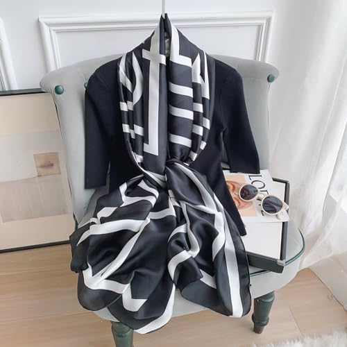 Image of MALINA Women's Polyester Silk Satin Stole Scarf - Soft Lightweight Fashion Wrap, Elegant Floral & Gradient Design, summer stole,Scarf For Women,Premium Stole,Large Size 180x90 cm'