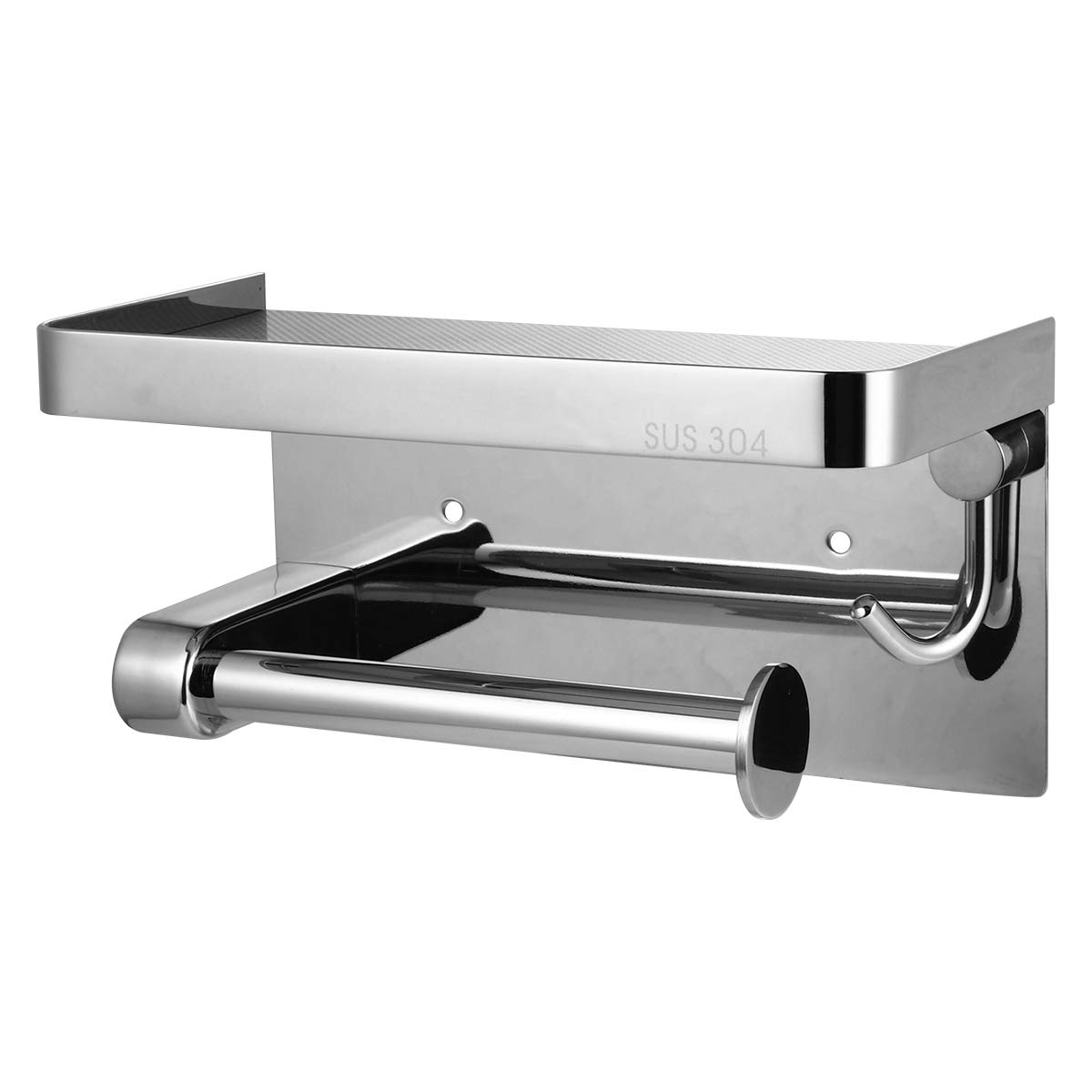 Portacarta Igienica in Acciaio Inox, Supporto da Parete senza Fori