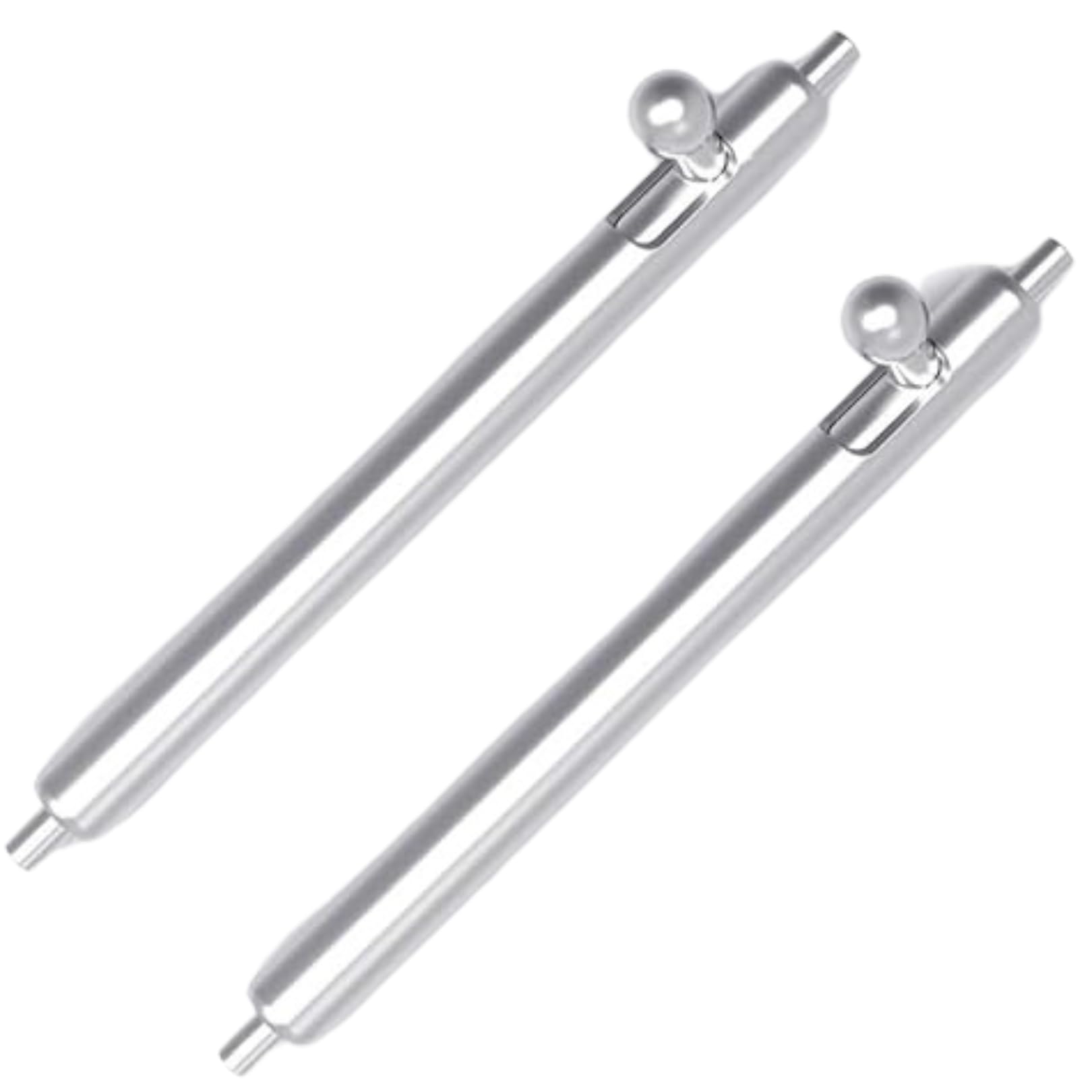 Buckle & Stitch Unisex Silver Quick Release Spring Bar Pins | 20 Mm | 2 Pack | Premium Stainless Steel | 1.5Mm Diameter | Fast Fit For Watch Straps And Bands | Watchstrap Springbars (20Mm)