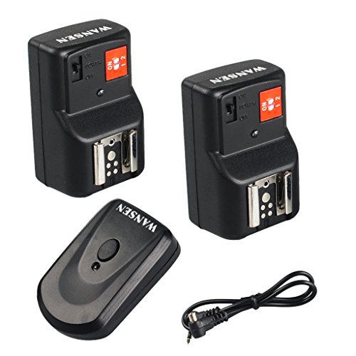 FLAWISH PT-04GY 4 Channels Wireless/Radio Flash Trigger +2 Receivers for Canon Nikon